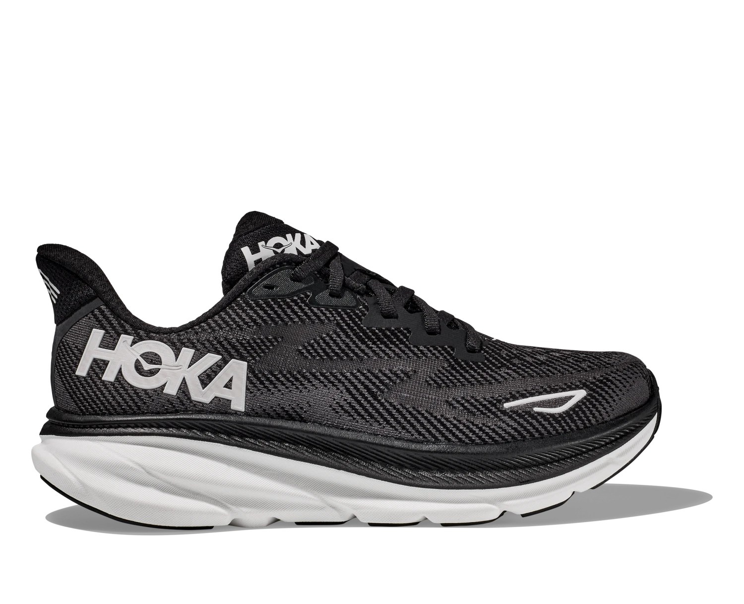 Hoka Men's Clifton 9 WIDE (BWHT - Black/White) 3 Hoka Men's Clifton 9 WIDE (BWHT - Black/White)
