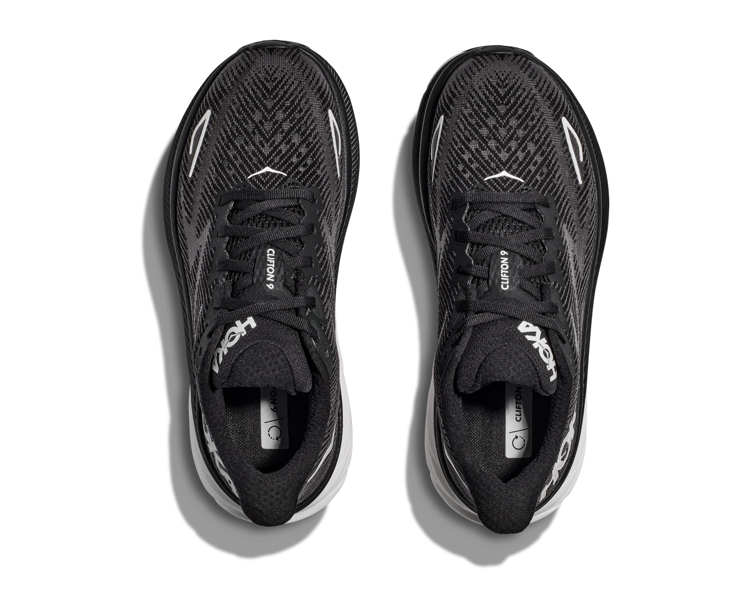 Hoka Men's Clifton 9 WIDE (BWHT - Black/White) 7 Hoka Men's Clifton 9 WIDE (BWHT - Black/White) - Image 5