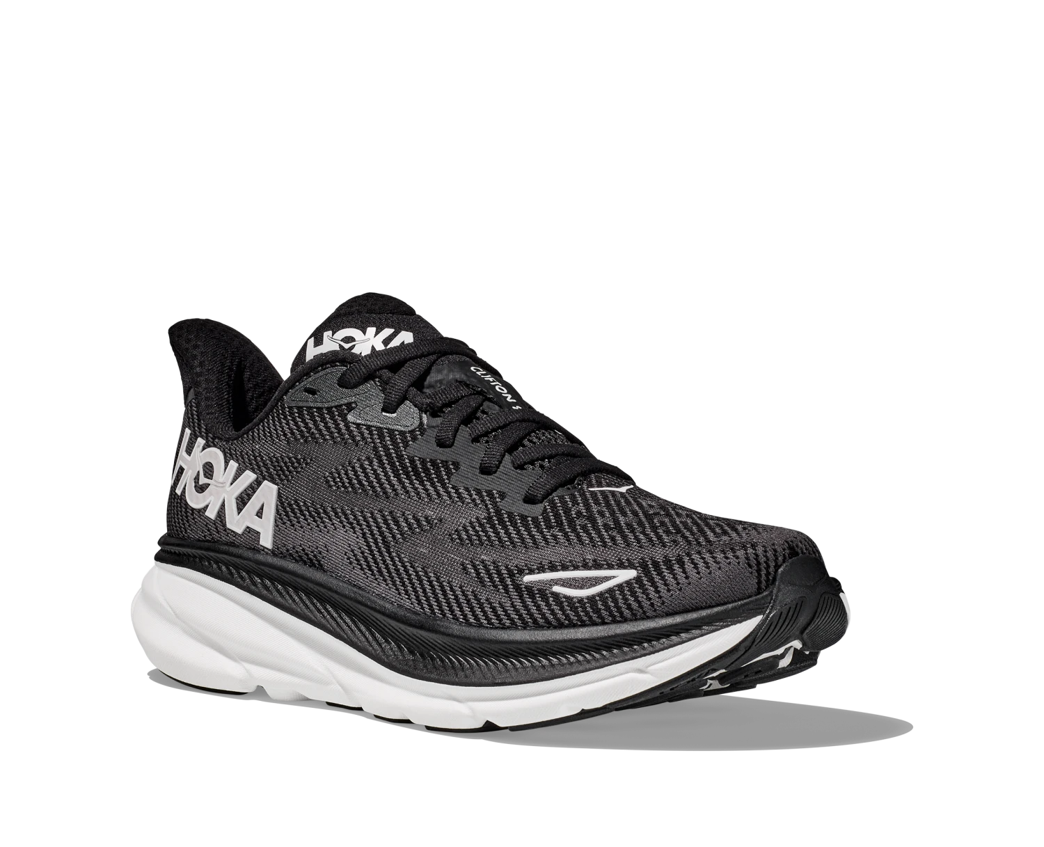 Hoka Men's Clifton 9 WIDE (BWHT - Black/White) 5 Hoka Men's Clifton 9 WIDE (BWHT - Black/White) - Image 3
