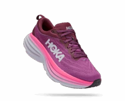Hoka Women's Bondi 8 (BGWN - Beautyberry/Grape Wine)
