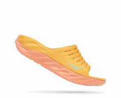 Hoka Unisex Ora Recovery Slide (AYSC - Amber Yellow/Shell Coral) -Hoka Store 1134527 AYSC 2